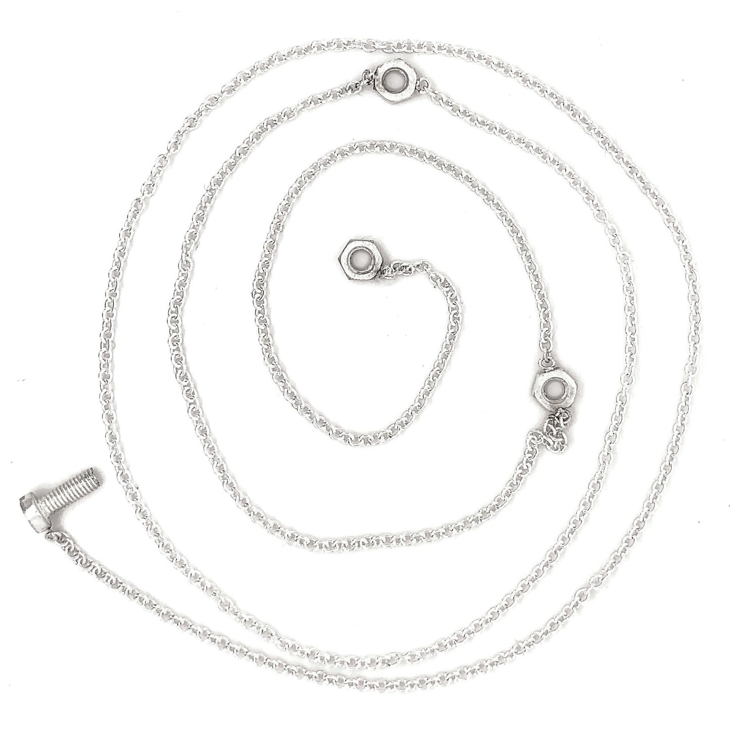 Screw & Bolt Necklace in Silver